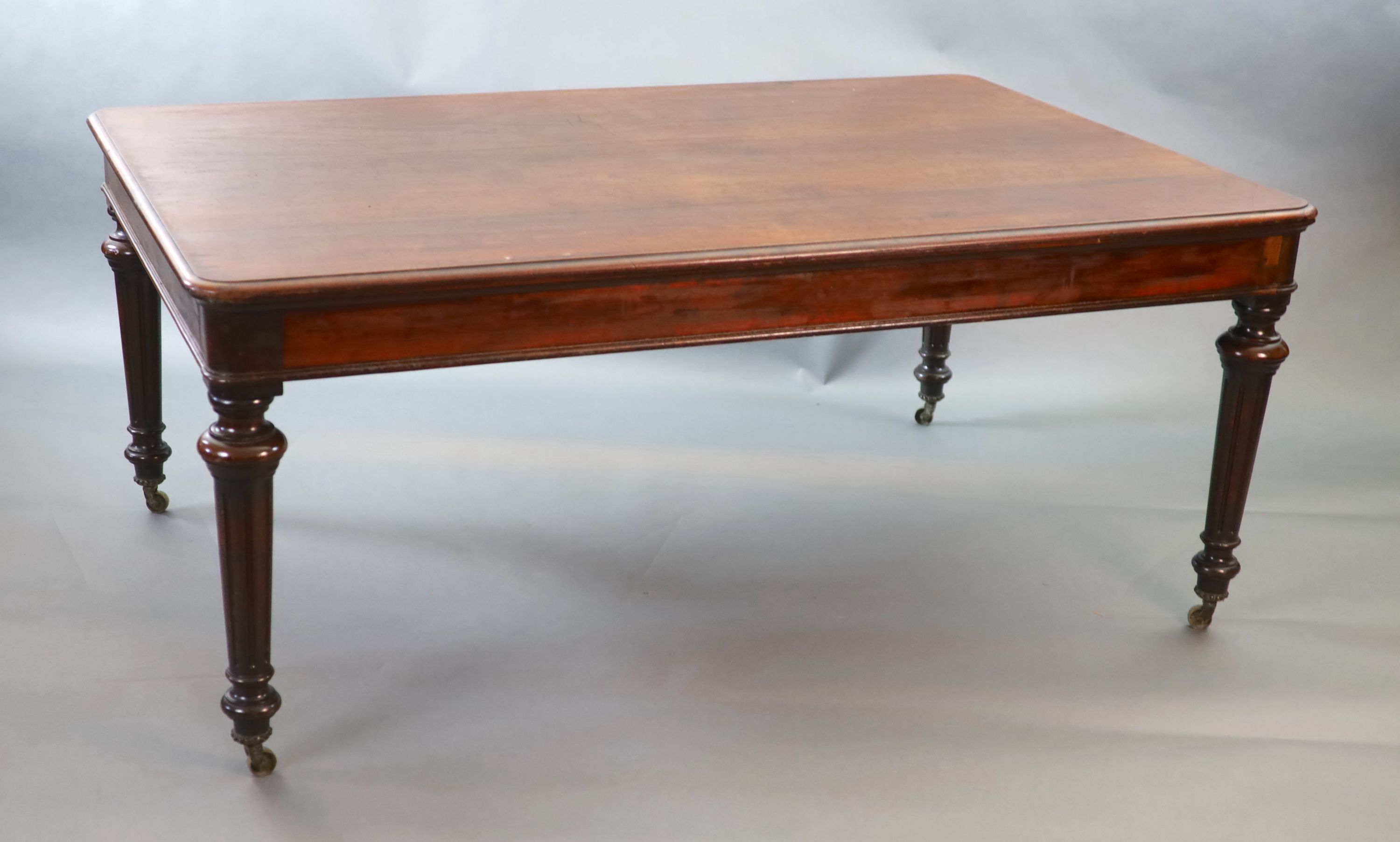 A Victorian mahogany library table, W.182cm D.121cm H.77cm